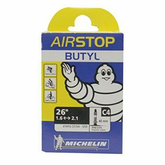 Michelin Airstop Butyl Tube 26" x 1.6-2.1 Presta Valve 